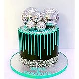 5 PCS JeVenis Disco Ball Cake Decoration 70's Disco Cake Decoration Disco Ball Toppers Saturday Night Fever Party Supplies Di