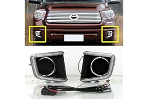 ECAHAYAKU Car LED Fog Lamp Daytime Running Lights DRL For 2014-2021 Toyota Tundra Turn Signal Driving Light Daylihgts Headlamp