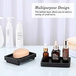 MoKo Soap Dish, Dual-Layer Resin Bar Soap Tray