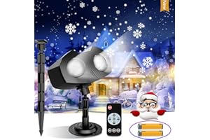 TANBABY Snowflake Projector Lights Outdoor with Remote Control, Christmas Snowflake Projector Lights, IP65 Waterproof Snowfall Landscape Light Christmas Projector Gift for Holiday,Garden