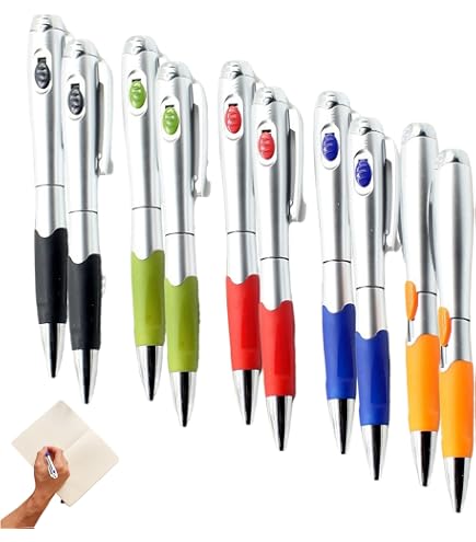 10Pcs Flashlight Pen, 5.5 Inch LED Light up Ballpoint Pens 1.0