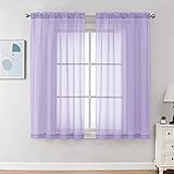 Chyhomenyc Lilac Sheer Curtains 45 Inch Long 2