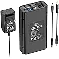 melasta 12V LiFePO4 Battery Power Bank, 6000mAh Rechargeable Lithium ion Battery Pack with 12V 9V DC and 5V USB Output, for LED Light Strip CCTV Camera Telescope Mobile