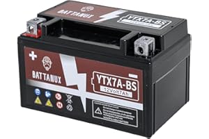 Battanux YTX7A-BS Battery & Motorcycle Battery, Sealed SLA/AGM 12V7Ah ATV/UTV/Snowmoble/Motor bike Battery Maintenance Free & No tools for installation & Advanced Technology & Environmental