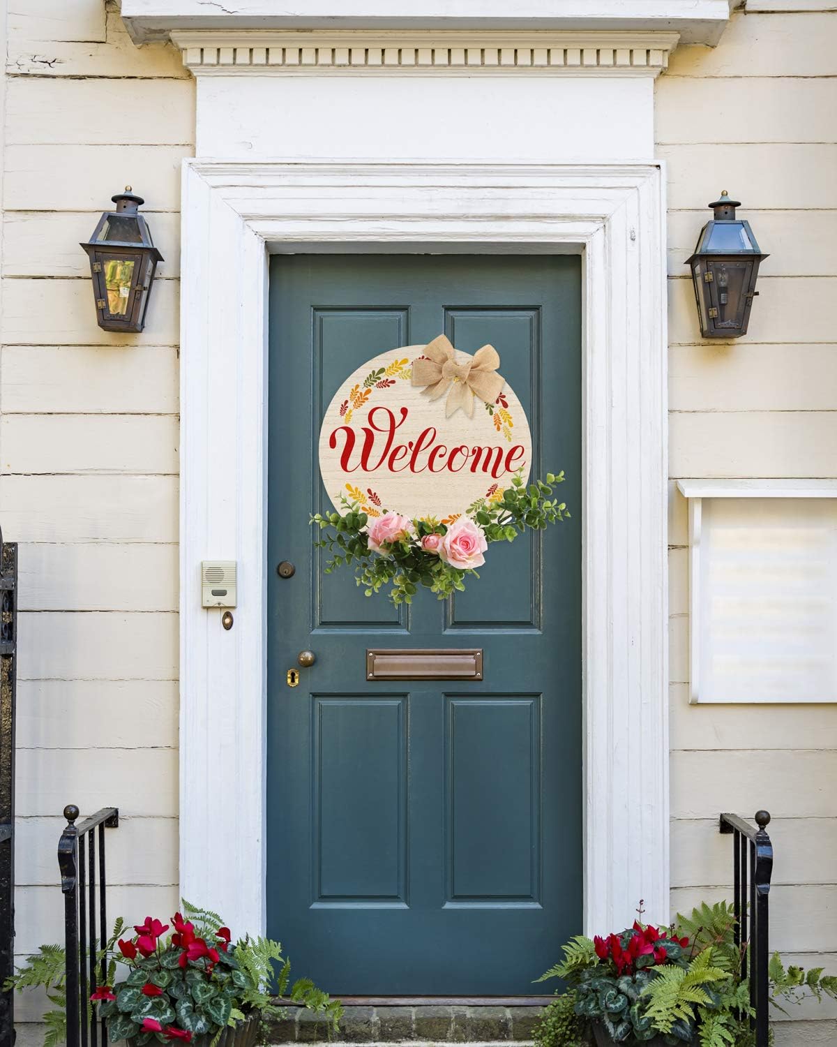 Caydo 10 Pieces 12 Inch Wood Circles for Crafts, Unfinished Round Wood Slices for Pyrography, Door Hanger, Door Design, Painting and Wedding Decorations : Kitchen & Dining