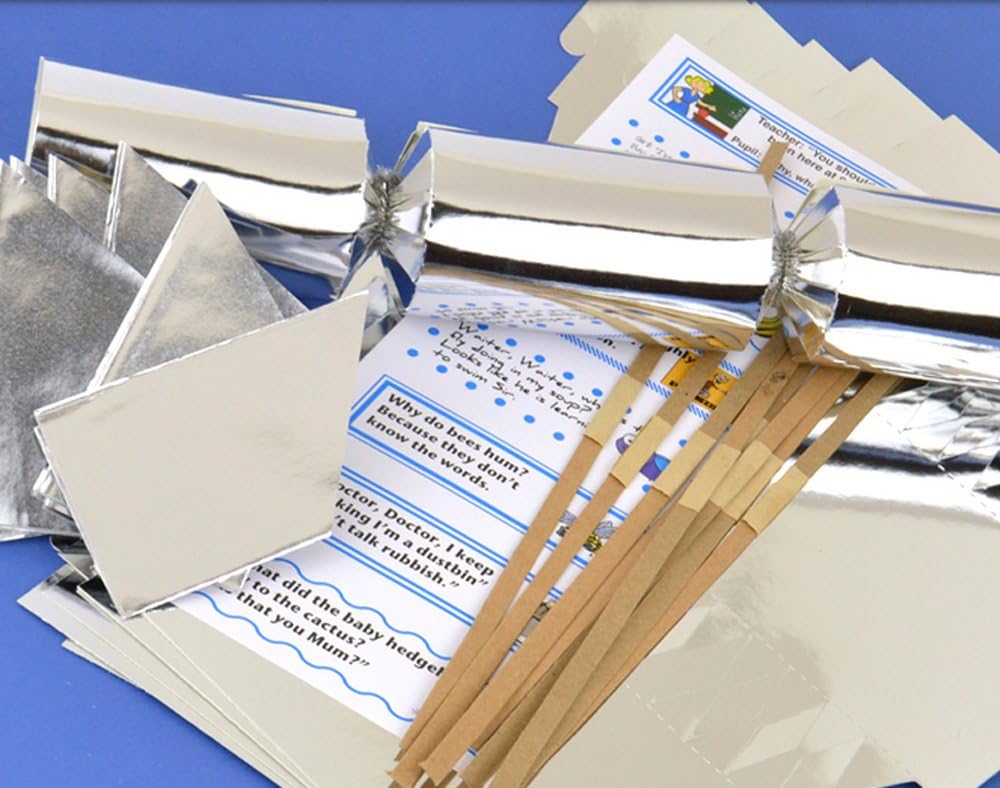 12 Silver Foil Make & Fill Your Own Cracker Kits | DIY Christmas Cracker Crafts