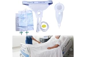 Breathable Silicone External Catheter for Men, Male Urine Collector with 2PCS 1000/2000ml Reusable Urine Bags for Travel, Eld