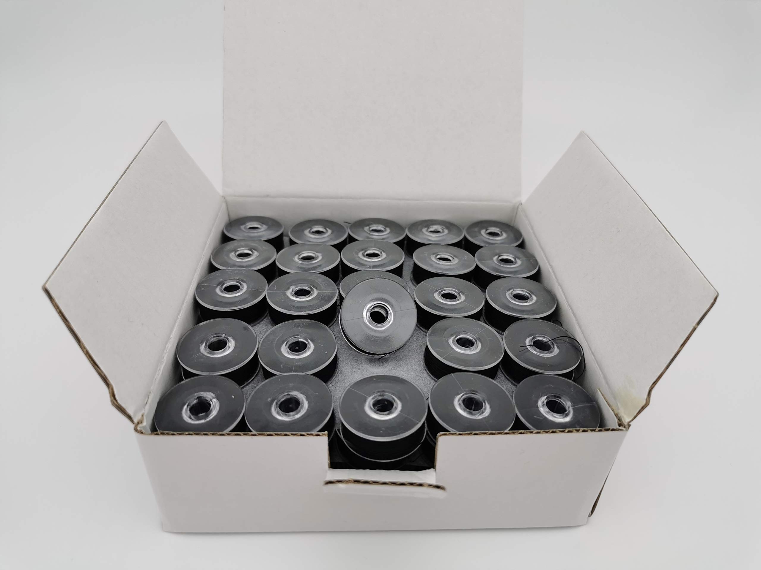 DOUBLELIN Perwound Bobbin, Size M, Style M, Jumbo Bobbin, Plastic Sided Type (40S/2, Black)