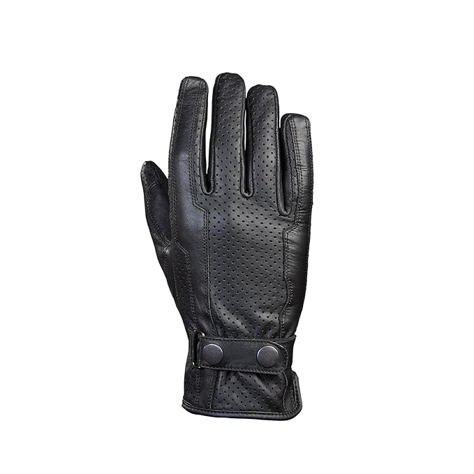 GERMAS 401.01-08-S Motorrad Lederhandschuh PARMA, Schwarz, Gr. S