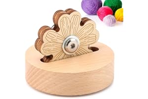 RESTYNIC Daisy Thread Cutter with Anti-Slip Stand - Blade Saver Yarn Cutter for Quilting, Sewing, and Crafting, Flower-Shaped Solid Wooden Tool
