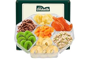 SIMPLE ORCHARDS Mixed Nuts and Dried Fruit – Delicious Eddible Arrangements Basket – Box Full of Freshness – Convenient Dried Fruit and Nut Party Pack Green