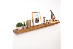 Marsmiles 48 inch Floating Shelves for Wall Solid Elm Wood Wall Mounted Shelves|Rustic Long Floating Shelves with Invisible Bracket for Bathroom Living Room Kitchen|Natural, 1 Pack