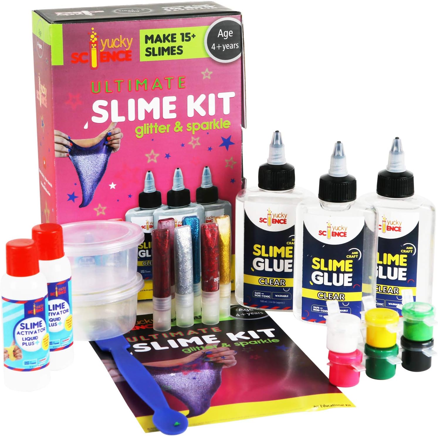 Yucky Science Ultimate Slime Making Kit for Kids Glitter and Sparkle.Make 15+ Slimes. Age 4 Years and Above (Multicolour)