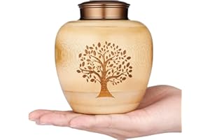 HOOMTREE Small Urns for Human Ashes Adult Male Female,Small Keepsake Urns for Human Ashes Tree of Life Pattern Engraved,Memorial Cremation Urns for Human Ashes Adult Female Male Made of Bamboo