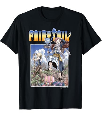Amazon.com: Fairy Tail Manga Black and White Group Shot Anime T