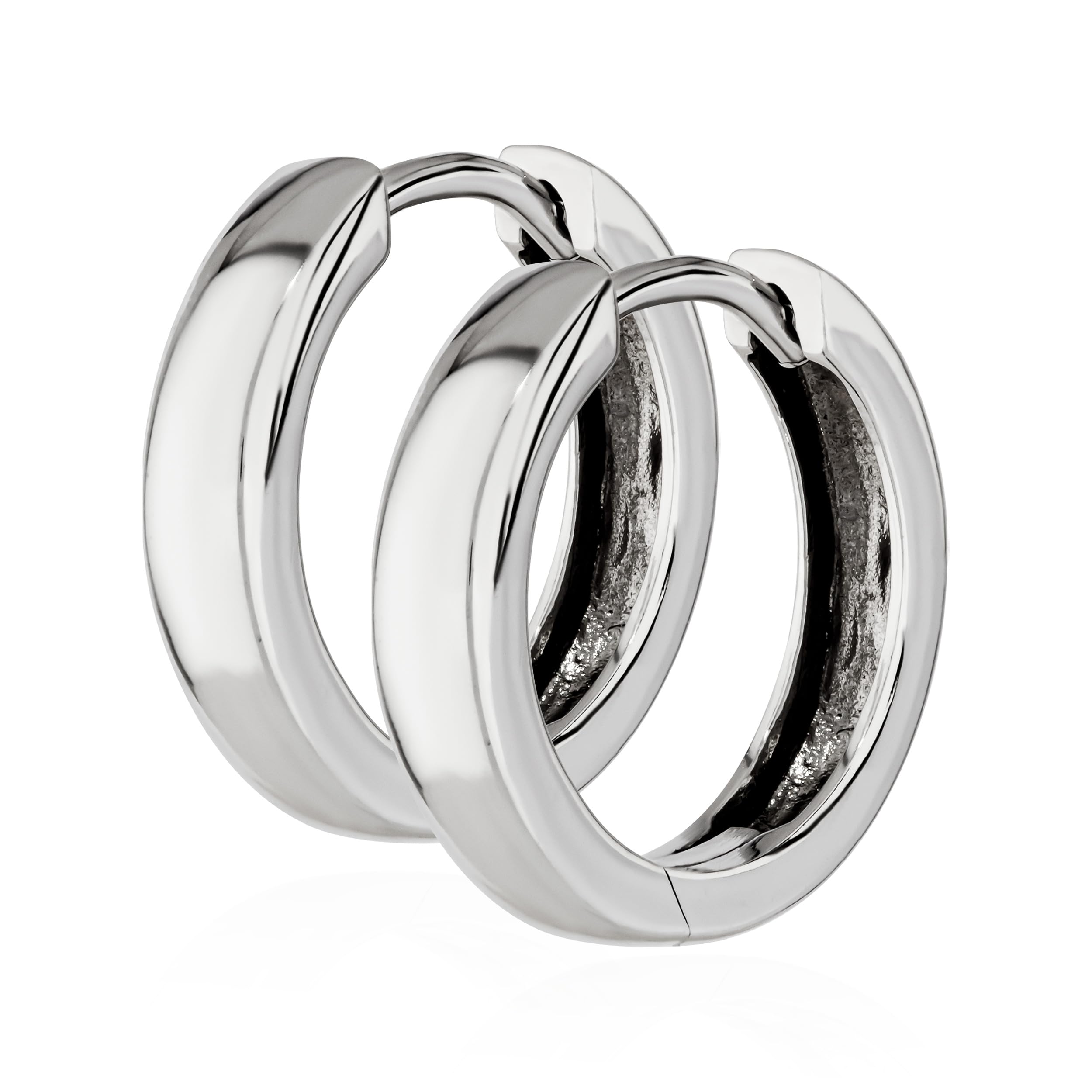 NKlaus silver pair 925 sterling silver hinged earrings 14 x 3mm tarnish proof 4807