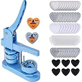 MECOLOUR Heart-Shaped Button Maker Machine 100 Button Supplies58mm | 50 Button Supplies&amp;50 Fridge Magnet Maker Supplies,58mm,DIY Personalized Pinback Buttons Children Gift