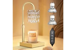 ANYAGE Candle Warmer Lamp with Timer and Dimmer, House Warming Gifts New Home Decor, Adjustable Height with 2 Bulbs(Amber)