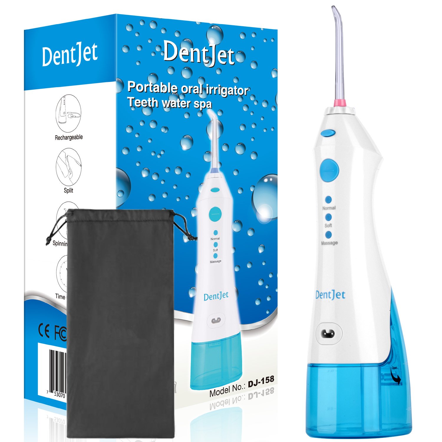 Irrigador Bucal Recargable Irrigador Dental Portátil DentJet Limpiador dental de Agua para