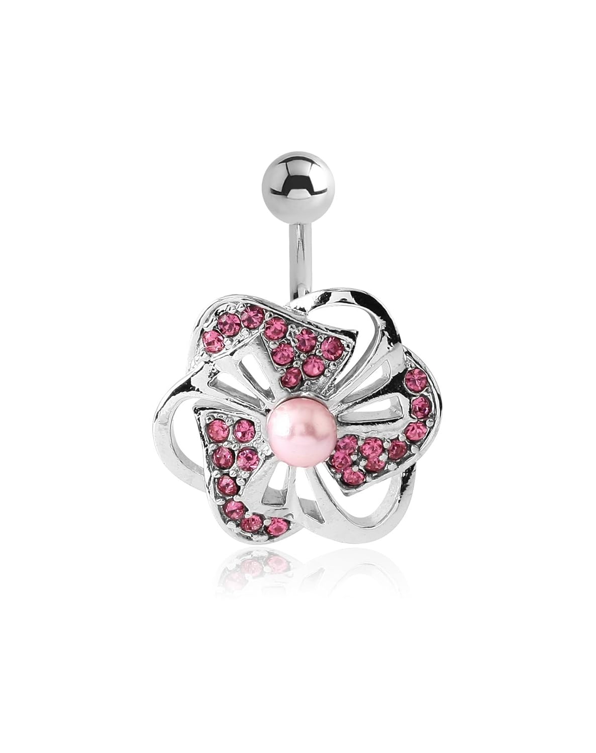 Pupick Bellybutton Ring Body Piercing Jewelry Rhodium Plated Brass Jeweled  Navel Banana With Synthetic Pearl Flower 14g Multiple Style Clothing, Shoes  & Jewelry foretadrenaline.com