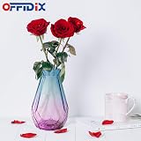 OFFIDIX Glass Vase Gradient Multicolor Geometric Faceted Blue Purple view 5