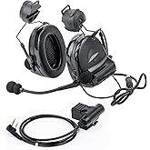 GLECTICAL Tactical Airsoft Wargame headset with mic Without Noise Cancellation Function with ARC Rail Adapter and U94 PTT Kenwood