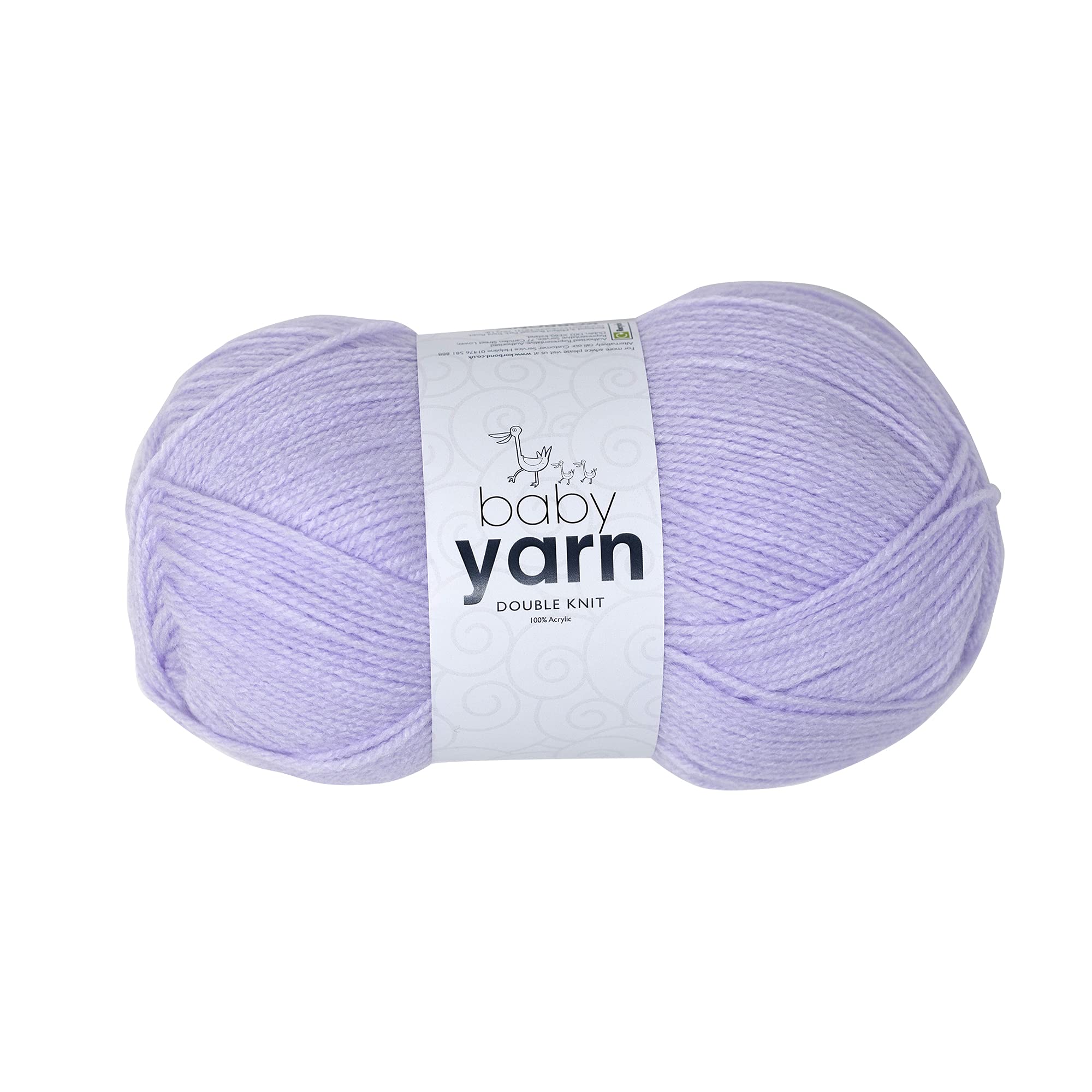 Korbond Baby Lilac Yarn - 100g Acrylic Wool - Lightweight, Hypoallergenic & Durable Double Knit Crochet Yarn Knitting Wool (290m Total)
