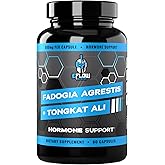eFlow Nutrition Fadogia Agrestis + Tongkat Ali - [2-in-1] Natural Performance Supplement for Health and Wellness - Hormone, Energy, & Mood Support - Extract Powder (60 Capsules)