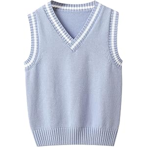 Boys Girls Sweater Vest School Uniform Sleeveless Knit V Neck Back to School Y2k Tank Top Casual Trendy Preppy Pullover