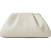 ChrisWish Women's Woven Evening Bag Ruched Dumpling Clutch Purse Detachable Chain Crossbody Bag