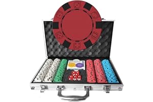 LOYCHIP 300-Piece Poker Set, 11.5g Casino Poker Chips, 2 Playing Cards, Dealer/Blind Buttons, Aluminum Carrying Case, Professional Poker Set for Texas Hold’em, Blackjack, Casino Night, Travel for Men & Adults