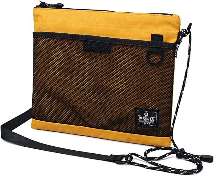 Amazon Regista レジスタ サコッシュ メンズ 鞄 バッグ ナイロン メッシュ 軽量 スポーティ イエロー ショルダーバッグ
