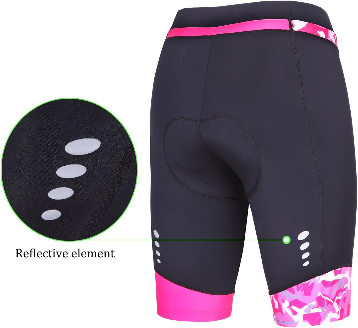 Women's Cycling Shorts With 3D Padded Bike Shorts With Reflective Elements: Sports & Outdoors