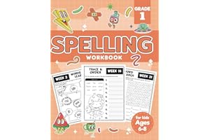 Spelling Workbook Grade 1: 1st Grade Workbook for Kids Ages 6-8 Building Spelling Skills, Sight Words and Phonics Activities 