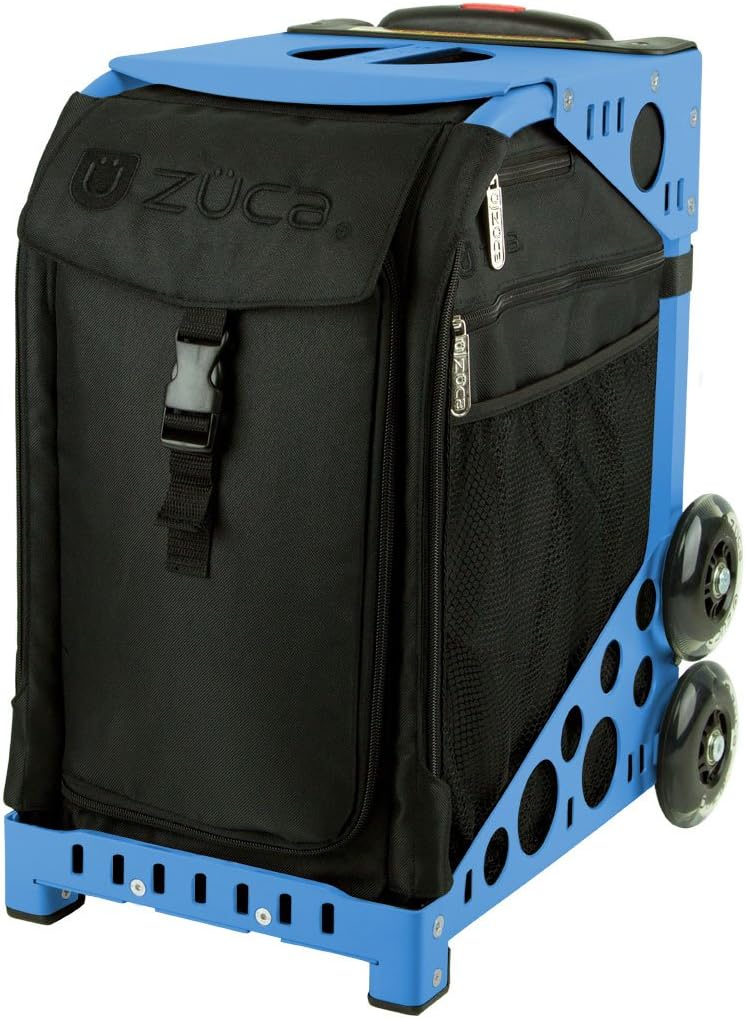 Zuca Stealth Sport Insert Bag (Black, Black embroidery) with Black Non-Flashing-Wheels Sport Frame : Sports & Outdoors