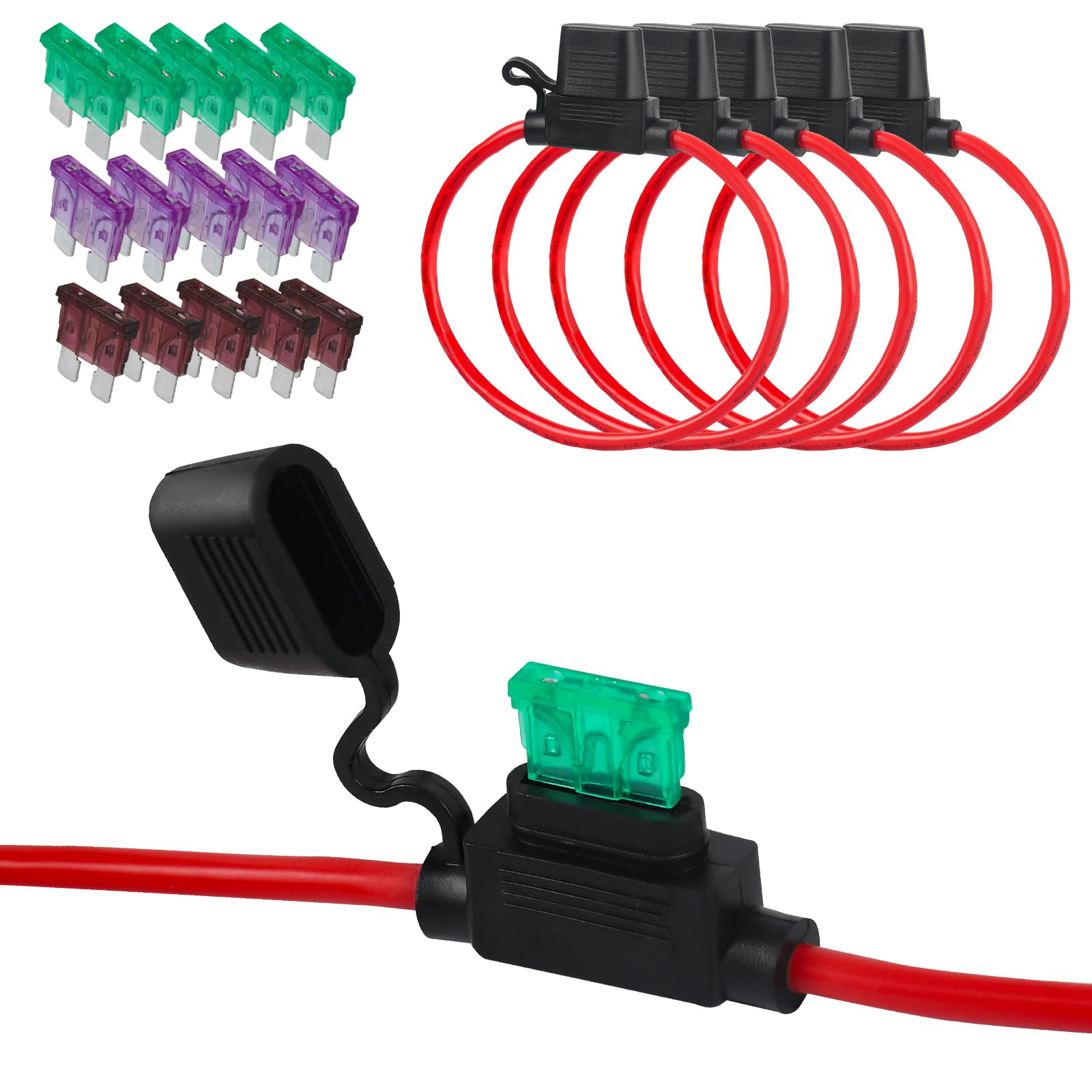 XJlSGXUSG Waterproof Inline Fuse Holder 10AWG Wire