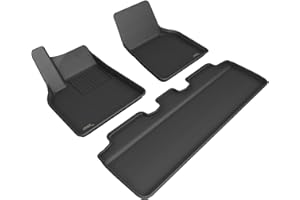3D MAXpider Custom Fit Kagu Floor Mat (Black) Compatible with Tesla Model Y 5-Seater 2021-2024 - Full Set