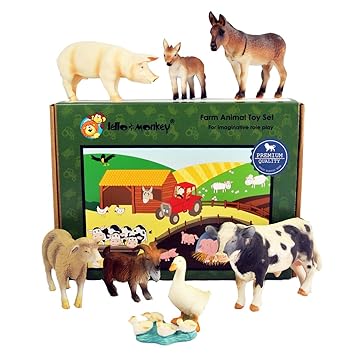 Lello \u0026 Monkey Farm Animal Plastic Toy 