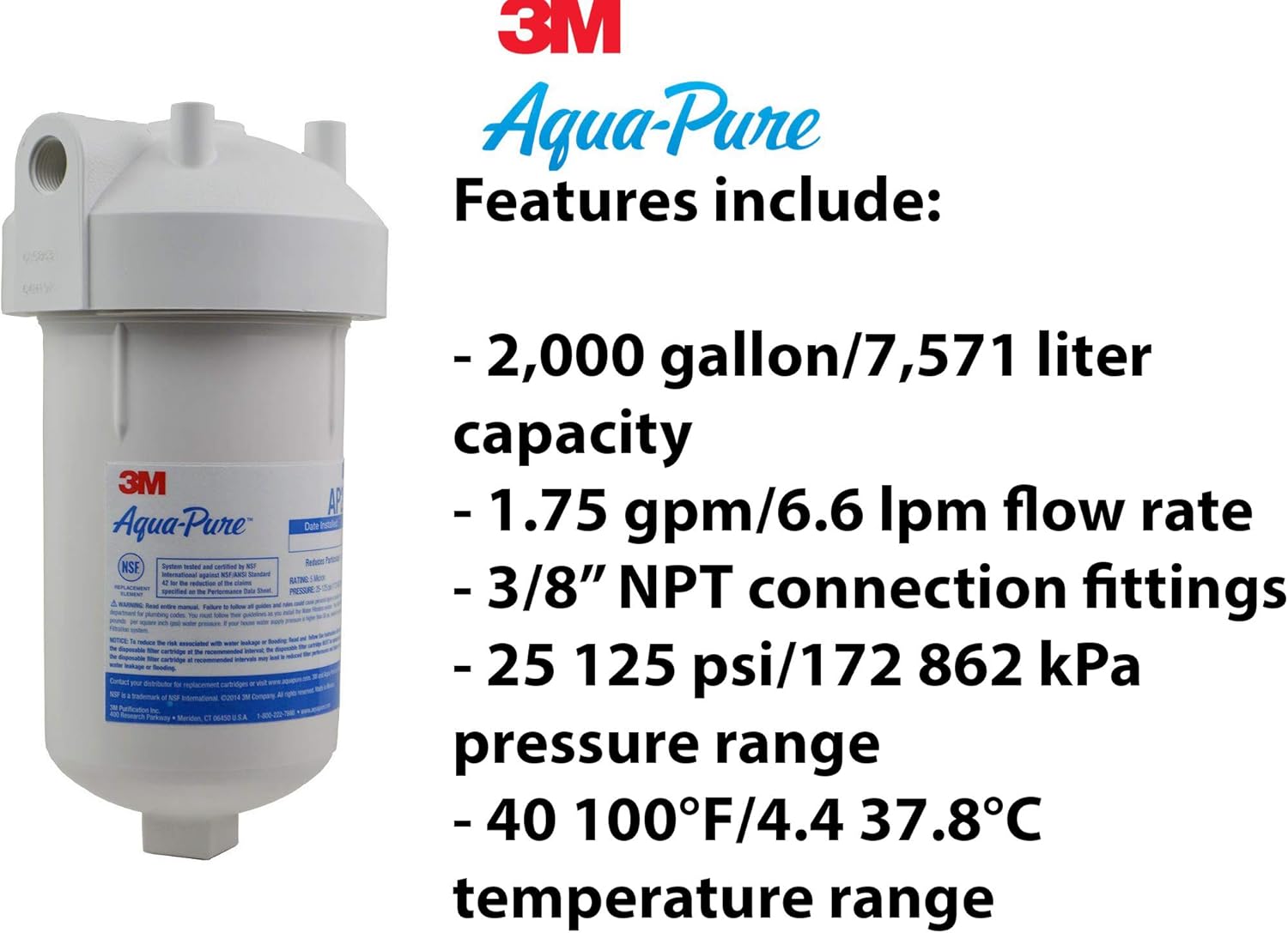 3M Aqua-Pure Under Sink Full Flow Water Filter System AP200, 5528901 - Replacement Undersink Water Filtration Filters - .com