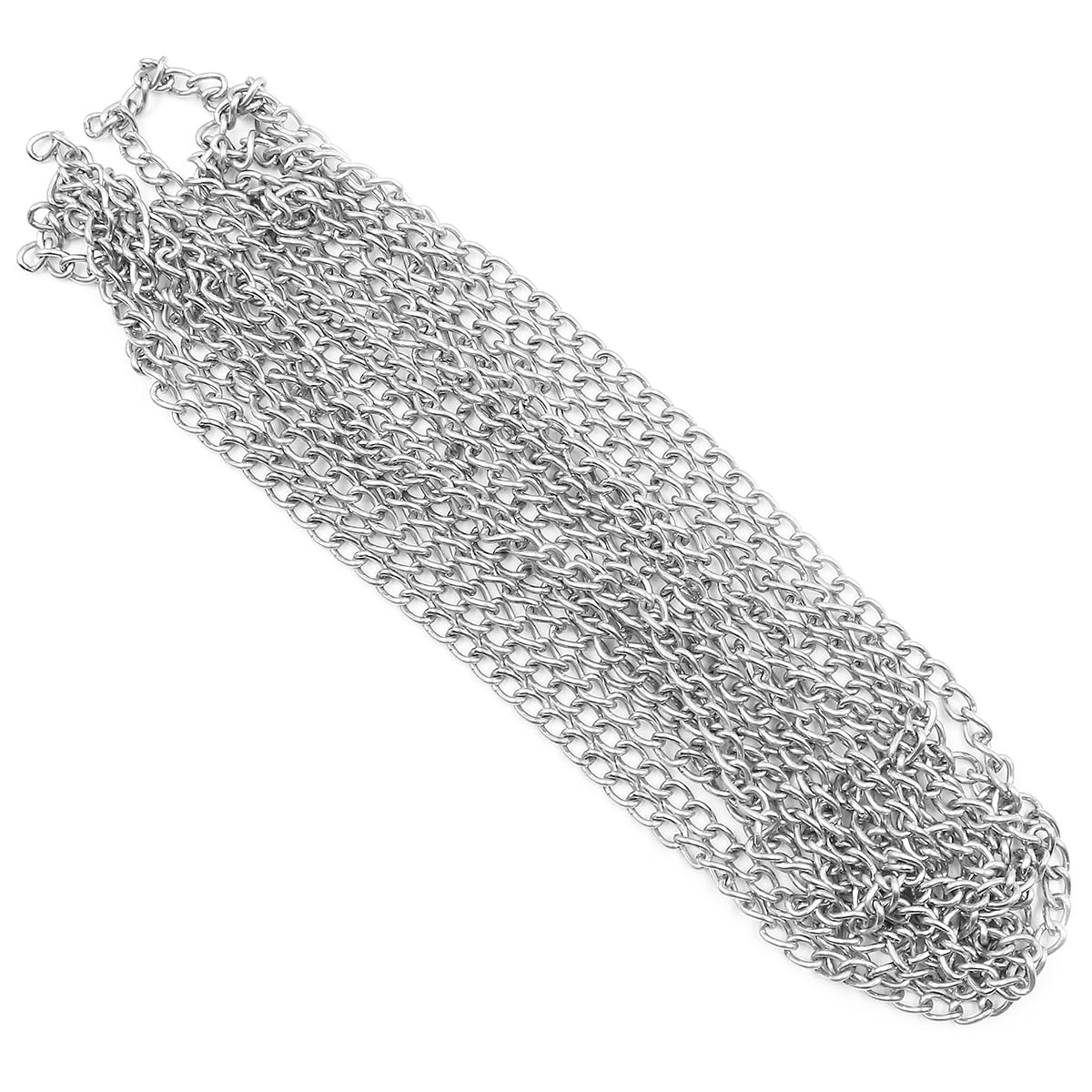 Zonadah 4 Metres Length 304 Stainless Steel Chain, 1.5mm Diameter Heavy Duty Chain Links, Galvanized Steel Welded Link for Fence Gate and Garage Doors
