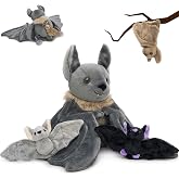 Tezituor Realistic Bat Stuffed Animal, 32" Big Plush Bat with Babies Inside | 32 inch Large Mommy Stuffed Bat with Babies for Boys Girls, Giant Family Bat Plushies Toy Gift for Halloween Christmas Party