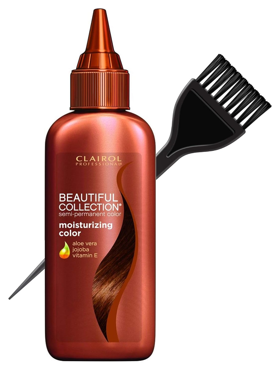 Clairol BEAUTIFUL COLLECTION Moisturizing SEMI-PERMANENT Hair Color Dye (w/Sleek Tint Brush) No Ammonia No Peroxide Haircolor Aloe Vera Jojoba Vitamin E (B14W - Cedar Red Brown)