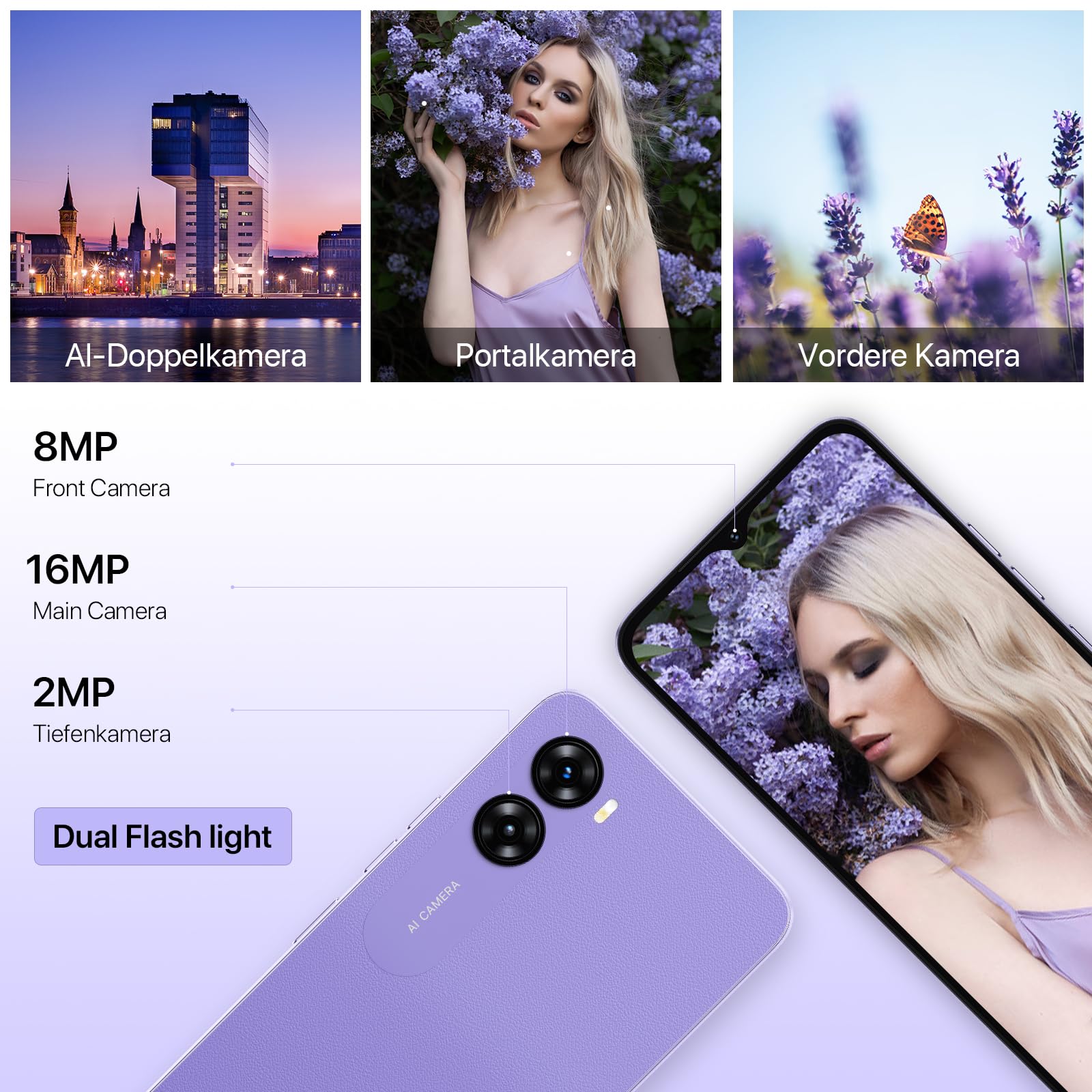 UMIDIGI Unlocked Cell Phone G3 Plus,Android 13 Smartphone，4/128G, Dual Sim 4G LTE Mobile Phone,Octa Core,6.52