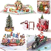 WESAPPINC 3D Christmas Cards with Envelopes,Pop Up Christma Cards New year Card(6pack Merry Christmas)