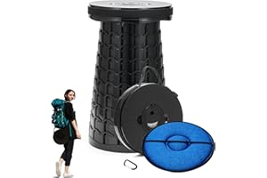 SPISCES 2025 Upgraded XXL Collapsible Stool with Cushion, 1000 lbs Capacity & 19.7-in High, Wider & Taller Heavy Duty Portable Telescoping Foldable Seat for Adults Camping, Travel, Music Festivals, Outdoors