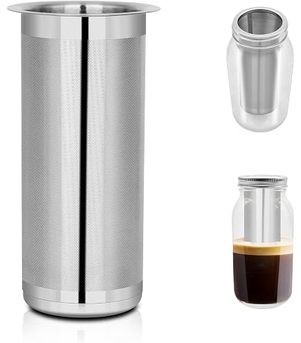 thumbnail image 2 of Stainless Steel Cold Brew Coffee Filter - 304 Steel Mesh Infuser For Mason Jars 3.1x5.9 Inch 2 of 10