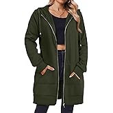 Zeagoo Women's Zip Up Hoodies Long Tunic Sweatshirts Oversized Fleece Casual Long Sleeve 2026 Fall Hoodie Jacket Coat