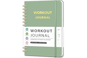 PIOOJK Workout Journal Fitness Planner for Women & Men, Undated Workout Log Book to Tracking Gym Sessions, Great Accessories to Achieving Your Wellness Goals, 6.3"x8.4", Green