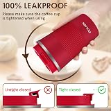 Aolieh Travel Mug 380 ml Insulated Stainless Steel Red with Lid view 4