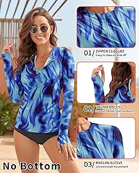 WOWENY Women Rash Guard Long Sleeve Swimsuit Top